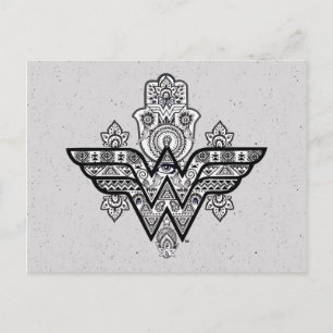 Wonder Woman Spiritual Paisley Hamsa Logo Postkarte