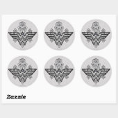 Wonder Woman Spiritual Paisley Hamsa Logo Runder Aufkleber (Blatt)