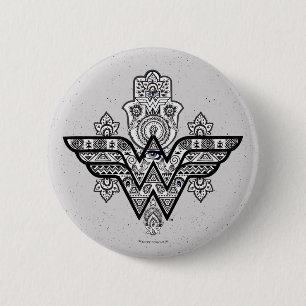 Wonder Woman Spirituosen Paisley Hamsa Logo Button