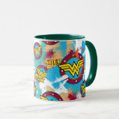Wonder Woman Spray Paint Pattern Tasse (VorderseiteRechts)