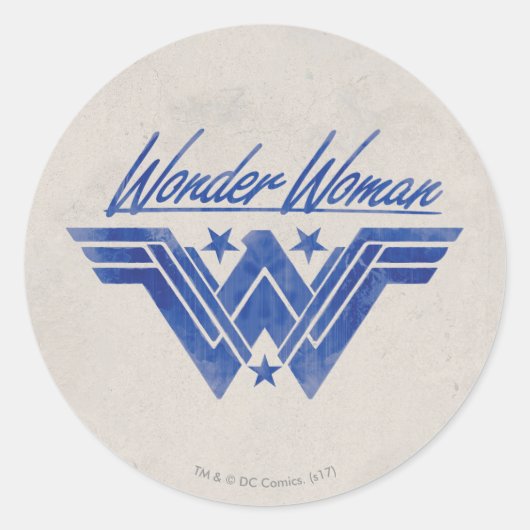 Wonder Woman Stacks Symbol Runder Aufkleber (Vorderseite)