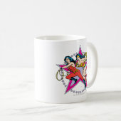 Wonder Woman Star Hintergrund Kaffeetasse (VorderseiteRechts)