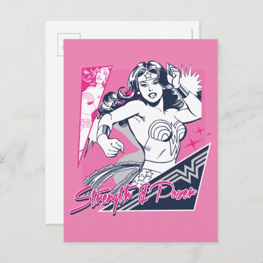 Wonder Woman Stärke & Power Postkarte (Vorne/Hinten)