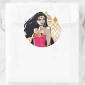 Wonder Woman Stärke Runder Aufkleber (Tasche)
