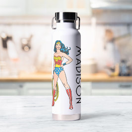 Wonder Woman Stehend | Name hinzufügen Trinkflasche