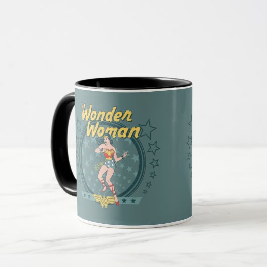Wonder Woman störte Star Design Tasse (Vorderseite Links)