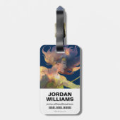 Wonder Woman Sunset Waterfall Silhouette Gepäckanhänger (Rückseite vertikal)