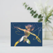 Wonder Woman Sunset Waterfall Silhouette Postkarte (Stehend Vorderseite)