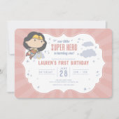 Wonder Woman | Super Hero First Birthday Einladung (Vorderseite)