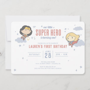 Wonder Woman & Supergirl   Super Hero Birthday Einladung
