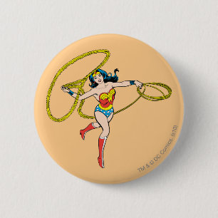 Wonder Woman Swinging Lasso Button