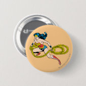 Wonder Woman Swinging Lasso Links Button (Vorne & Hinten)