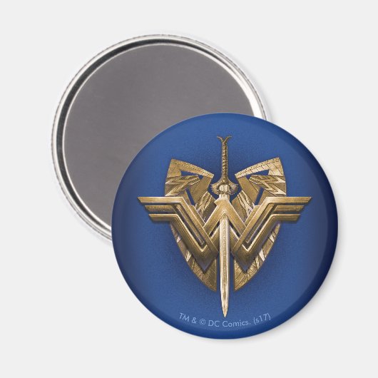 Wonder Woman Symbol mit Schwert der Gerechtigkeit Magnet (Vorderseite/Rückseite)