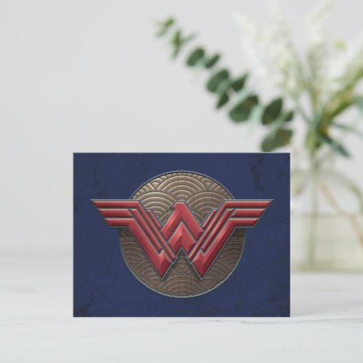 Wonder Woman Symbol Over Concentric Circles Postkarte (Stehend Vorderseite)