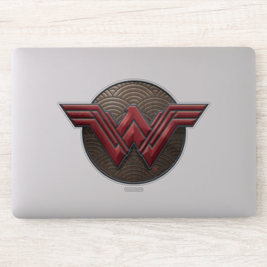Wonder Woman Symbol über konzentrische Kreise Aufkleber (Computer)