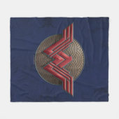 Wonder Woman Symbol über konzentrische Kreise Fleecedecke (Vorderseite (Horizontal))