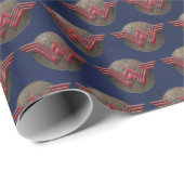 Wonder Woman Symbol über konzentrische Kreise Geschenkpapier (Rolleneckpunkt)