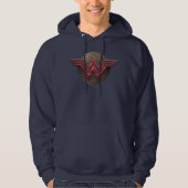 Wonder Woman Symbol über konzentrische Kreise Hoodie (Vorderseite)