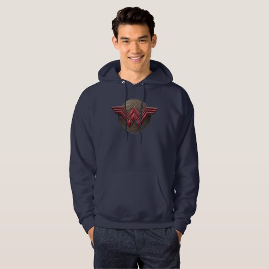 Wonder Woman Symbol über konzentrische Kreise Hoodie (Vorne ganz)