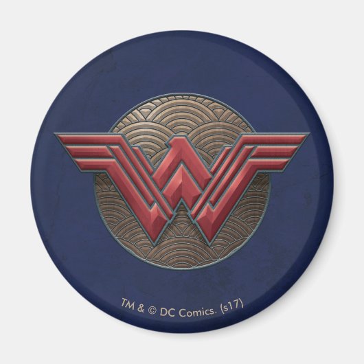 Wonder Woman Symbol über konzentrische Kreise Magnet (Vorne)