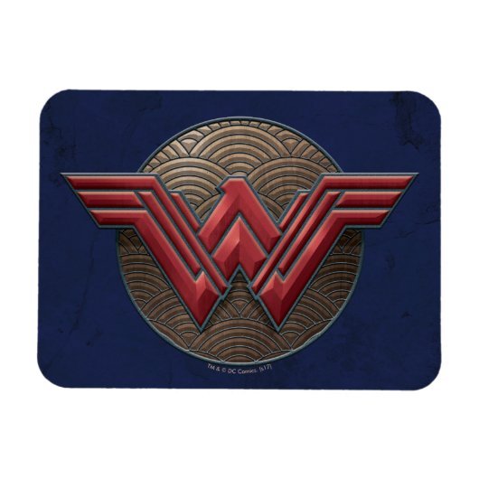Wonder Woman Symbol über konzentrische Kreise Magnet (Horizontal)
