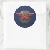 Wonder Woman Symbol über konzentrische Kreise Runder Aufkleber (Tasche)