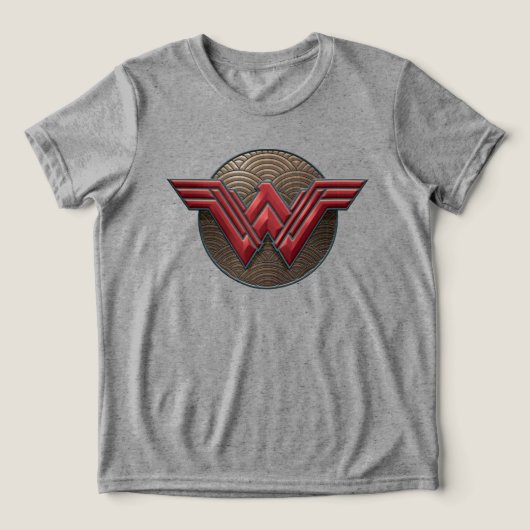 Wonder Woman Symbol über konzentrische Kreise Tri-Blend Shirt (Design Vorderseite)