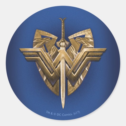 Wonder Woman Symbol With Sword of Justice Runder Aufkleber (Vorderseite)