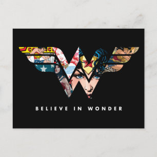 Wonder Woman "Think in Wonder" Collage Logo Einladungspostkarte