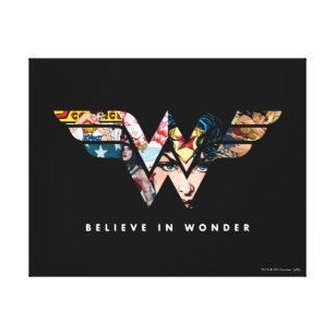 Wonder Woman "Think in Wonder" Collage Logo Leinwanddruck