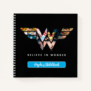 Wonder Woman "Think in Wonder" Collage Zeichnend Notizblock