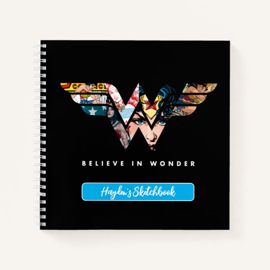 Wonder Woman "Think in Wonder" Collage Zeichnend Notizblock (Vorderseite)