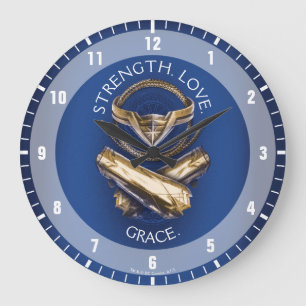 Wonder Woman Tiara, Lasso und Armbänder Große Wanduhr