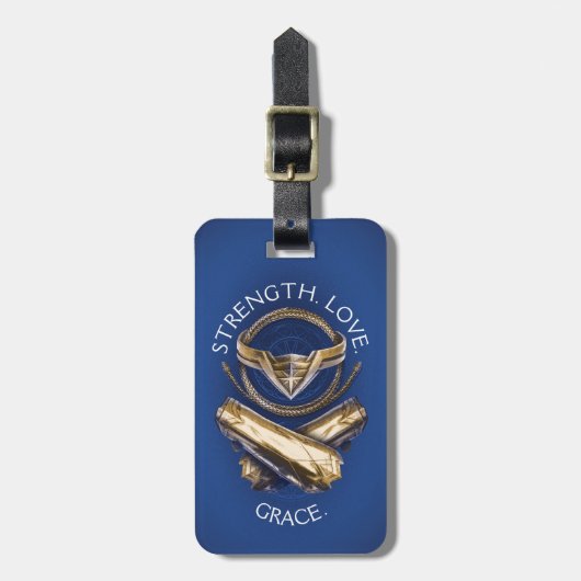 Wonder Woman Tiara, Lasso und Bracelets Gepäckanhänger (Vorderseite vertikal)