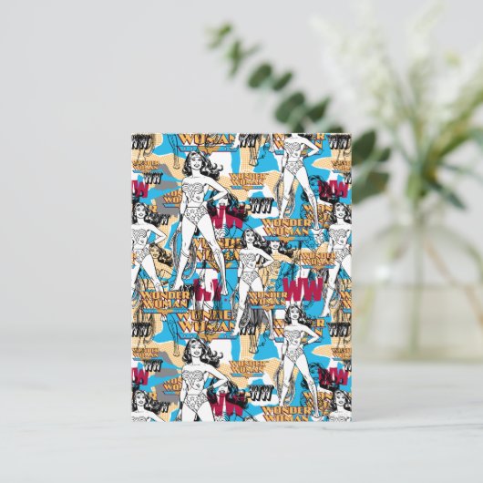 Wonder Woman Toss Pattern Postkarte (Stehend Vorderseite)