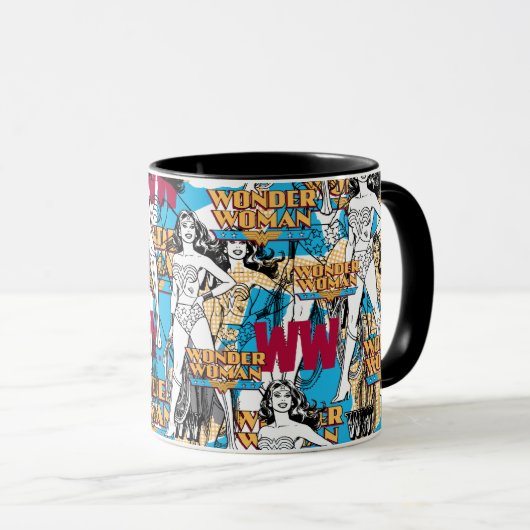 Wonder Woman Toss Pattern Tasse (VorderseiteRechts)