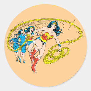 Wonder Woman Transformation Runder Aufkleber
