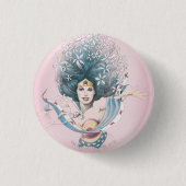 Wonder Woman und Blume Button (Vorderseite)