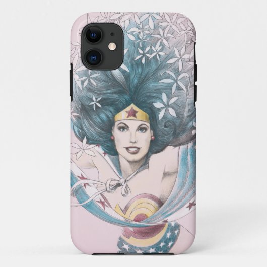 Wonder Woman und Blume Case-Mate iPhone Hülle (Rückseite)