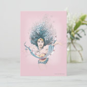 Wonder Woman und Blume Einladung (Stehend Vorderseite)