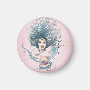 Wonder Woman und Blume Magnet