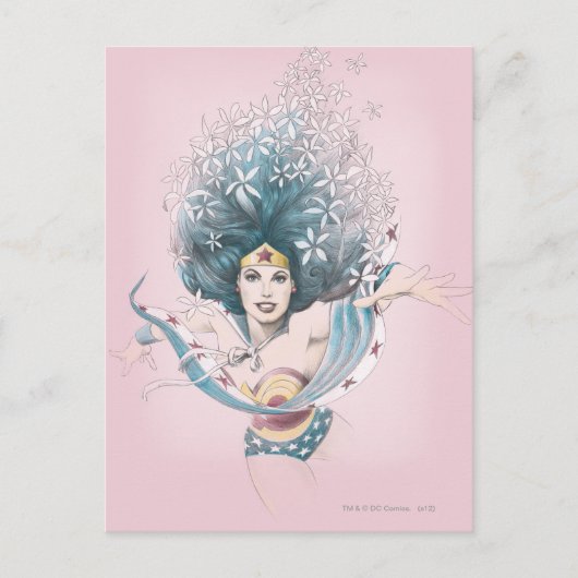 Wonder Woman und Blume Postkarte (Vorderseite)