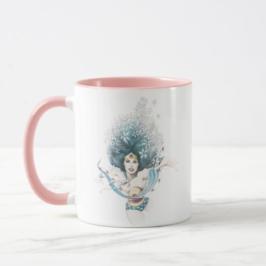 Wonder Woman und Blume Tasse (Links)
