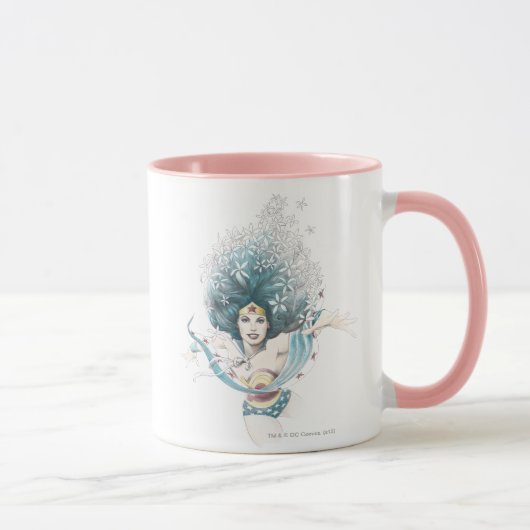 Wonder Woman und Blume Tasse (Rechts)