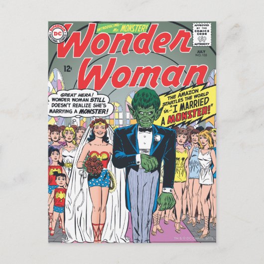 Wonder Woman Verheiratet ein Monster Postkarte (Vorderseite)