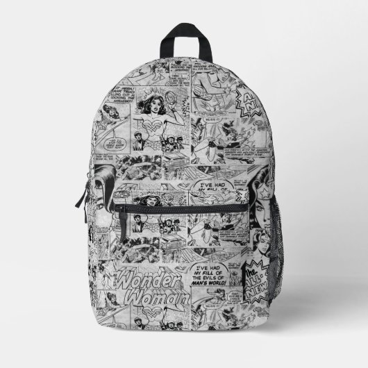 Wonder Woman Vintage Comic Muster Bedruckter Rucksack (Vorderseite)