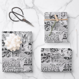Wonder Woman Vintage Comic Muster Geschenkpapier Set