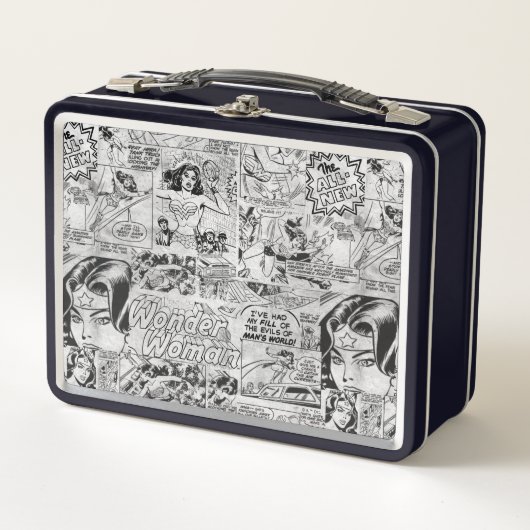 Wonder Woman Vintage Comic Muster Metall Brotdose (Vorderseite)