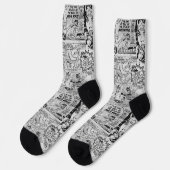 Wonder Woman Vintage Comic Muster Socken (Linkes Detail)