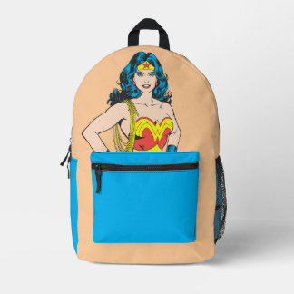Wonder Woman | Vintage Pose mit Lasso Bedruckter Rucksack